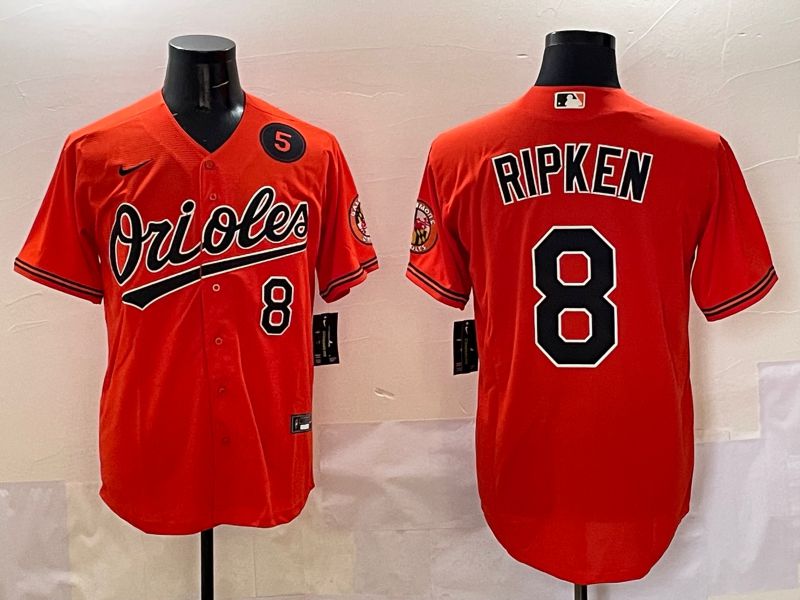 Men Baltimore Orioles #8 Ripken Orange Game 2025 Nike MLB Jersey style 5093
